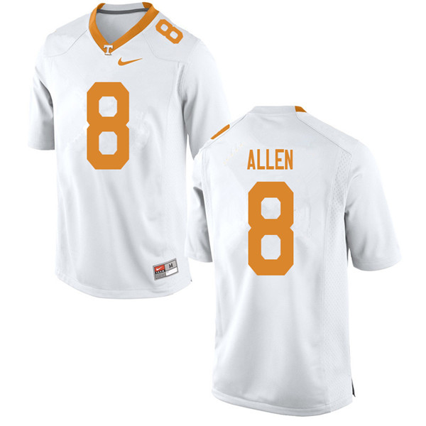 Men #8 Jordan Allen Tennessee Volunteers College Football Jerseys Sale-White